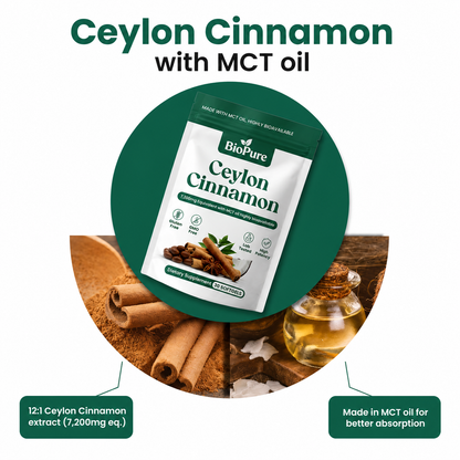 Ceylon Cinnamon 7200mg Equivalent with MCT Oil